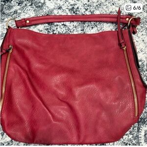 Elegant Red Leather Women's Bag